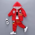 thumbnail image 4 of New Kids Girls Boys Clothing Sets Autumn Hooded Coat+T-Shirt+Pants Baby Cotton 3 Pcs Tracksuits, 4 of 7