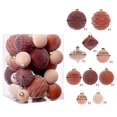 thumbnail image 3 of Juego de 35 bolas navideñas de terciopelo para colgar en el árbol de Navidad, irrompibles, para decoración navideña, 3 of 5