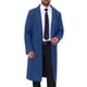 thumbnail image 1 of Abrigo de invierno INSPIRE CHIC para hombres, abrigo de trench de solapa de un solo botón, color azul oscuro, talla S, 1 of 6