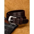 thumbnail image 2 of Catelles Brown Textured Leather Men's Belt Stainless Steel Pin Buckle Design Commuter Versatile Gift Box Set&For waist 52 Width 1.5in(3.8cm), 2 of 9