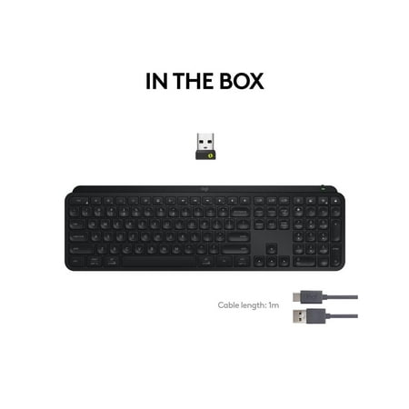 Logitech - MX Keys S Advanced Full-size Wireless Scissor Keyboard with Backlit keys - Black