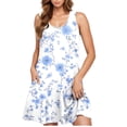 thumbnail image 3 of Vestido Casual de las Mujeres sin Mangas en Gradiente Cuello de Tripulación, Vestido Ligero de Primavera Y Verano de Poliéster, 3 of 5