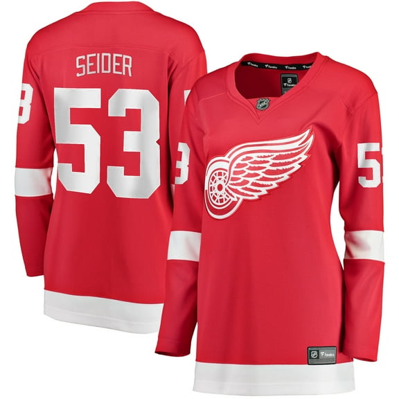 Women's Fanatics Moritz Seider Red Detroit Red Wings Home Breakaway Player Jersey
