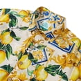 thumbnail image 2 of LeosWare® Men's Hawaiian Shirt Short Sleeve Button-up 100% Cotton Yellow Aloha Romantic Interplay Of Lemon And Patterns, 2 of 4