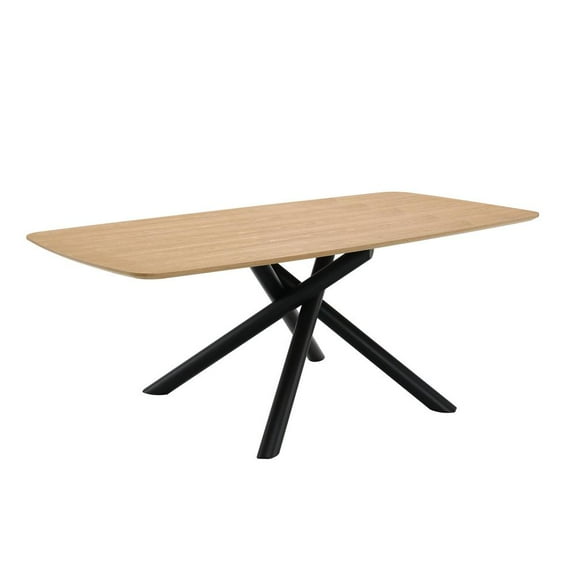 ACME Lawton Dining Table, Natural & Black Finish
