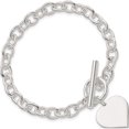 thumbnail image 4 of Sterling Silver Engraveable Heart Bracelet (7.5 X 19) Made In Thailand qg1462-7.5, 4 of 5