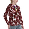thumbnail image 6 of Uemuo Plaid Reindeer Snowflakes Pattern Women's Hoodie with Eye-catching Drawstrings- Casual Pullover Hoodie with Kangaroo Pocket, Stylish Hooded Sweatshirt-Large, 6 of 7