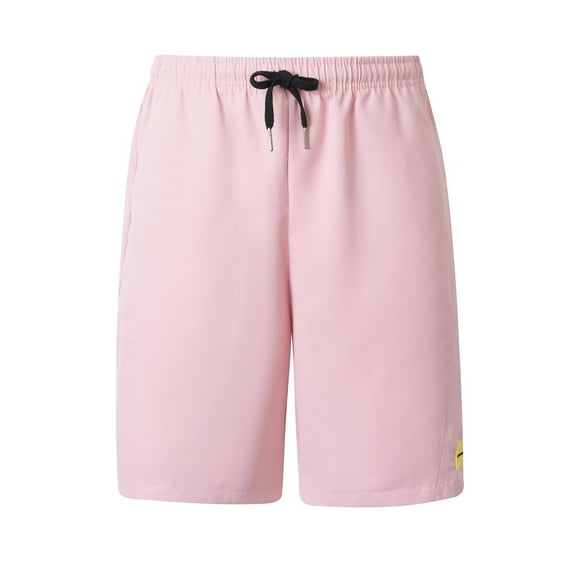 QQAMB Men's Athletic Running Shorts Quick Dry Lightweight Sport Workout Hiking Gym Shorts with Zipper Pockets Pink M