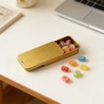 thumbnail image 5 of Slide Lid Metal Tin Box, Rectangular Small Storage Container for Candy, Pills, Or Craft Supplies, Lightweight Portable Organizer for Travel, 1 Candy Tin, 5 of 9