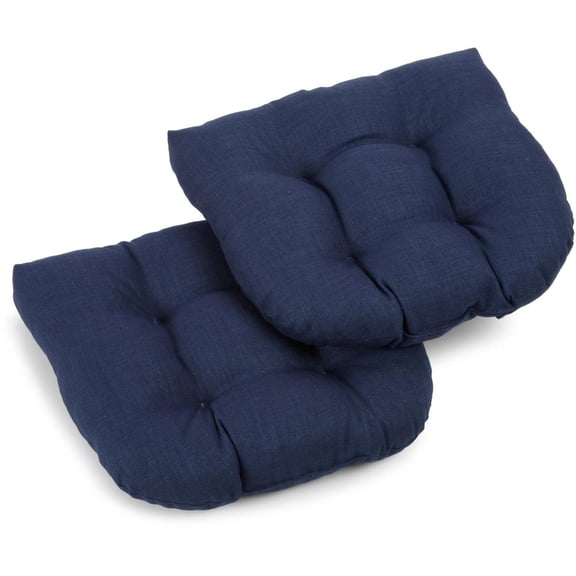 Blazing Needles 19-inch U-Shaped Outdoor Spun Polyester Tufted Dining Chair Cushion (Set of 2)