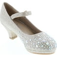 thumbnail image 7 of Dana 58K Little Girls Rhinestone Heel Platform Dress Pumps, 7 of 7