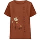thumbnail image 3 of Camiseta Casual de Manga Corta con Botón de Cuello Redondo de las Mujeres, Tops Cortos para las Mujeres, 3 of 3