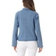 thumbnail image 3 of Blazer de mezclilla INSPIRE CHIC para mujer, con frente abierto, cuello de pie, chaqueta de jeans, XS, azul claro, 3 of 6