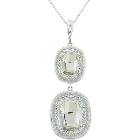 5th & Main Rhodium-Plated Sterling Silver Multiple Round Clear Swarovski with White Pave Crystal Pendant Necklace