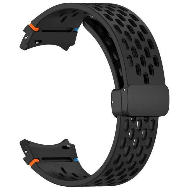 BotaniNest 22MM FE Silicone Sports Watch Band With Fold Over Clasp Breathable Hole Design