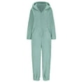 thumbnail image 7 of WMTBSRSW Women's Fuzzy Fleece Onesie Half Zip One Piece Pajamas with Cute Bear Ear Hood Winter Warm Long Sleeve Onesie Pajamas Jumpsuit Sleepwear, 7 of 7