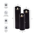 thumbnail image 7 of LumaBase Battery-Operated LED Wax Candles with 3D-Wick Flame, Black - Set of 3, 7 of 7