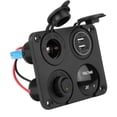 thumbnail image 3 of Greensen 4 Gang ON/OFF Toggle Switch Panel Dual USB Charger Cigarette Lighter Socket Voltmeter,Toggle Switch Panel, 4 Gang Toggle Switch Panel, 3 of 7