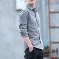 thumbnail image 2 of Camisa y blusa de manga larga para hombre con bolsillo y diseño de marca nueva y barata de alta calidad con cuello estilo hipster elegante, 2 of 5