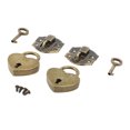 thumbnail image 1 of 2Pcs Vintage Heart Padlock, Zinc Alloy Hasp Clasp Antique Latch for Wooden Box Hasp Latch Padlock Set Key Included Complete Security Solution, 1 of 7