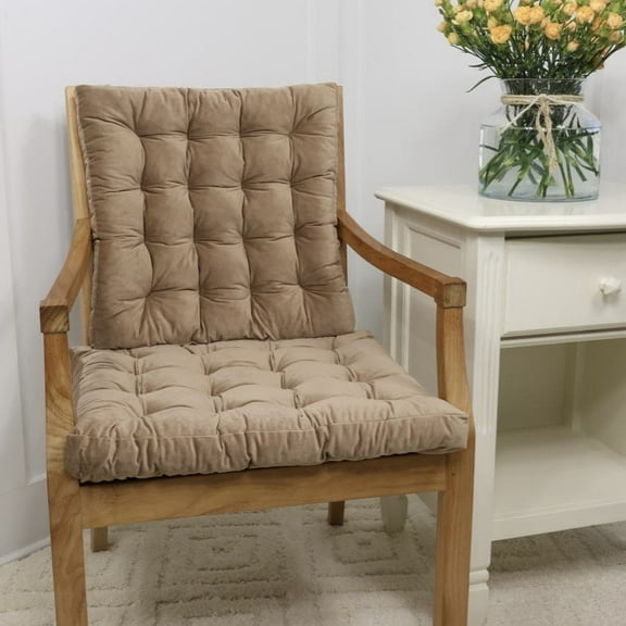 Velvet Square Chair Cushion Beige