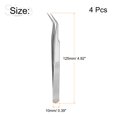 thumbnail image 2 of Unique Bargains Precision Curved Tip Tweezer Stainless Steel Multifunctional Silver Tone 4Pack, 2 of 5
