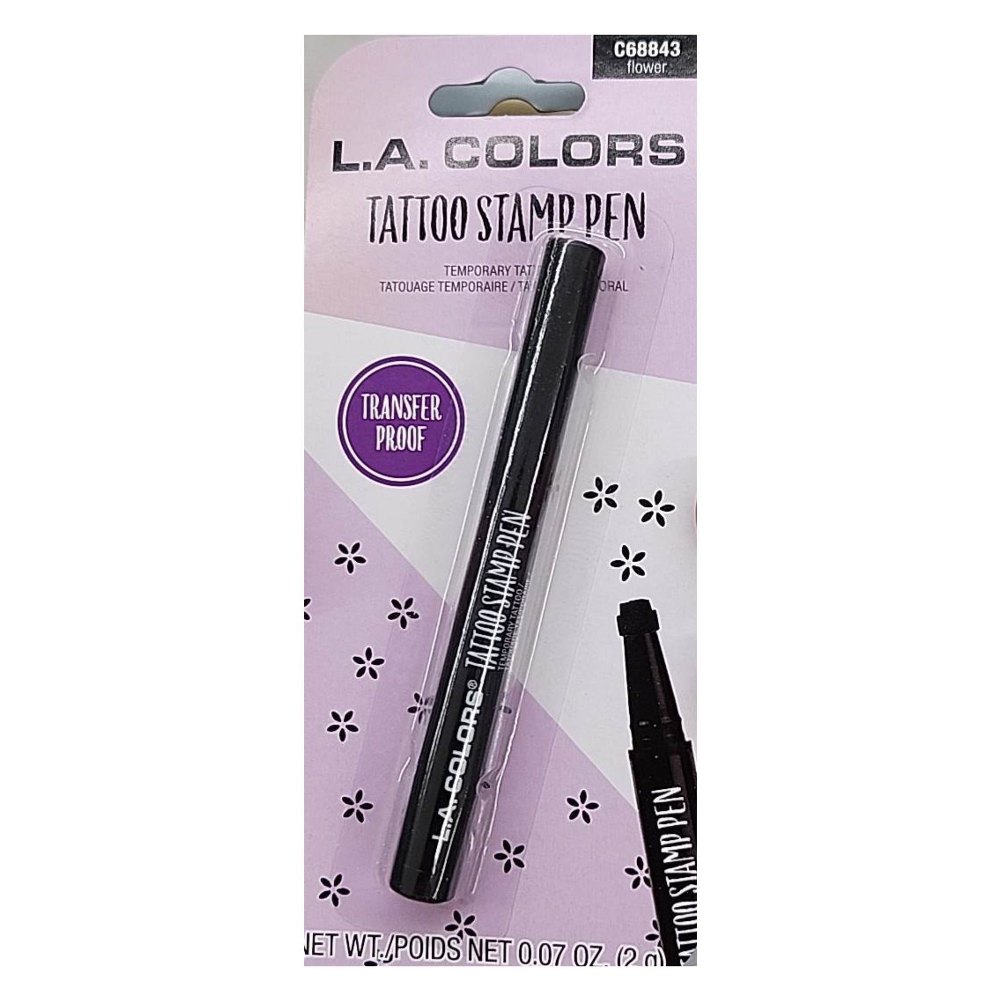 L.A Colors Tattoo Stamp Pen, Pencil with Eye Makeup Stamp Waterproof  Double-Sided Long Lasting Seal Tattoo Makeup Tool for Men Women Cosplay and  Daily Eyeliner Accessories 1 Pack 0.07oz (Flower) 