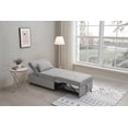 thumbnail image 2 of Caskey Convertible Ottoman Sleeper Bed Chair, Light Gray Vinyl, 2 of 8
