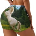thumbnail image 2 of Fotbe Horse Rearing Up In The Field Seamless Shorts, Womens Workout Shorts High Waist Stretch Booty Short for Gym/Yoga/Running/Biking-Large, 2 of 9
