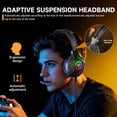 thumbnail image 3 of Wired Gaming Headset with Suspension Headband for PS5 PS4 Xbox PC, Noise Canceling Over Ear Game Headphone with Mic/LED Light - Black, 3 of 8