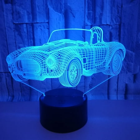 

3D LED Optical Illusion Acrylic Night Light with Remote & Smart Touch 7 Colors Changing（car）