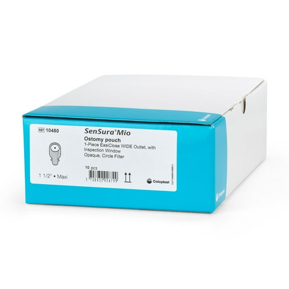 SenSura Mio Ostomy Pouch Drainable 1.5" Stoma 11 Inch Length, Maxi 1pc System Gray 10480, 10 Ct