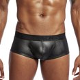 thumbnail image 2 of Odeerbi Mens Underwear Seamless Boxer Briefs Leather Erogenous Big Bag Underwear Black, 2 of 6