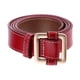 thumbnail image 1 of Cinturón de material cuero con Puntadas Vintage para Mujer Hebilla de Aleación rojo, 1 of 9