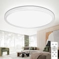 thumbnail image 1 of TEMOGU-23inch/50W LED Flush Mount Ceiling Light Fixture with Remote Control, 3000K-6500K Adjustable Nightlight, Low Profile Ceiling Lights for Bedroom Kitchen Living Room[White], 1 of 4