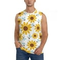 thumbnail image 3 of Uemuo Sunflowers Pattern Men's Sleeveless T-Shirt,Muscle Athletic Tank Top, Moisture-wicking Quick-dry Breathable Classic Tee Top for Gym Run Outdoor Sports-Large, 3 of 8