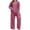Hot Pink, variant on ATOYSOY Women's 2 Piece Lounge Sets Tassels Plus Size Knitted Outfits for Ladies Ribbed Tops Sweat Suits Pants Long Sleeve Ribbed Tracksuits Casual Green XXL