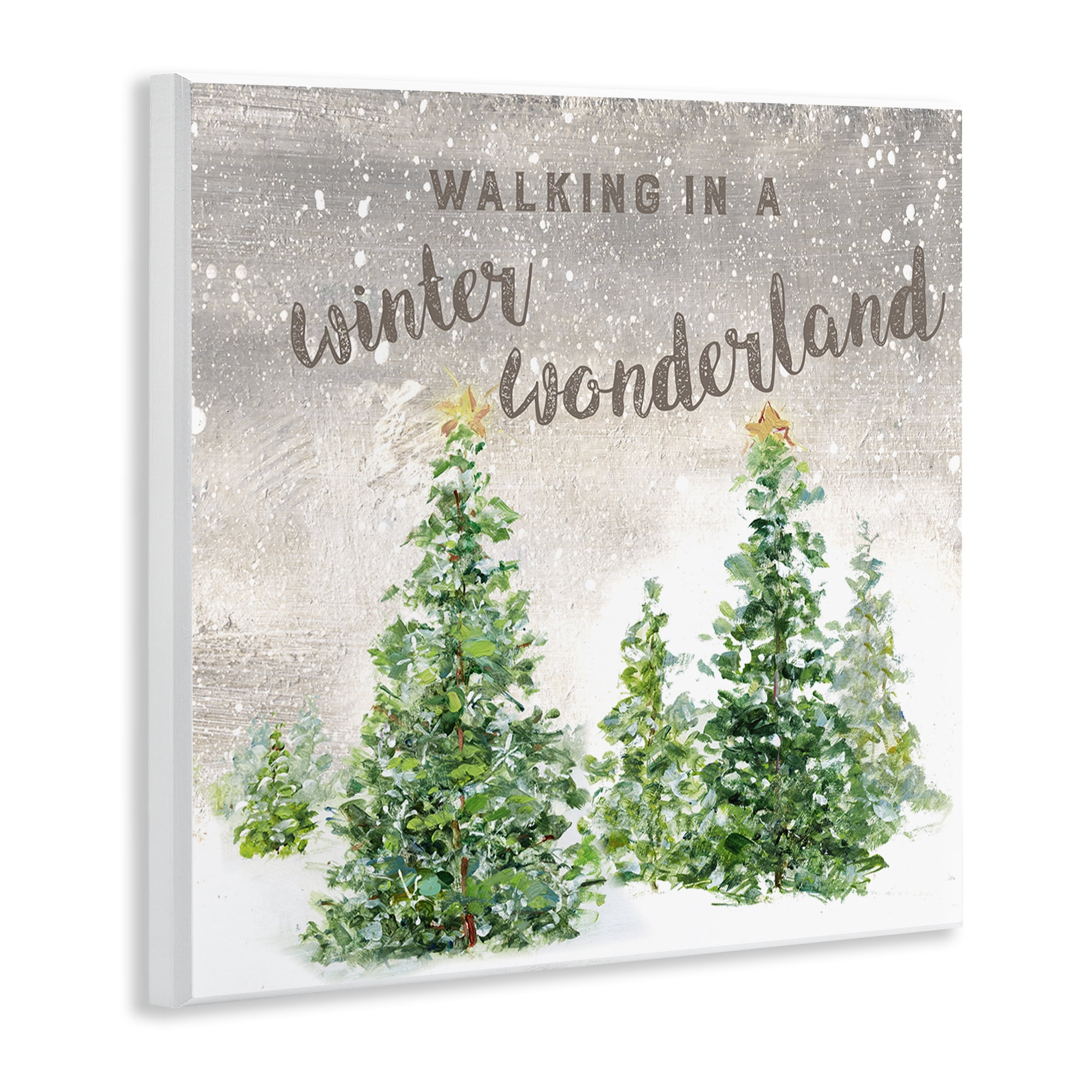 Stupell Industries Winter Wonderland Trees Holiday Painting Unframed Art Prints Wall Art, 12 x 12