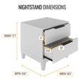thumbnail image 2 of Skyline Decor Modern Double Drawer Nightstand, White, 2 of 5