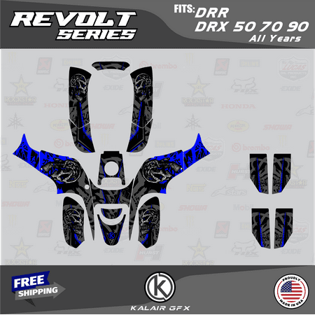 Kalair GFX Graphics Kit for Honda ATV DRR DRX50 DRX70 DRX90 (All Years) Revolt Series Kalair GFX Graphics Kit for Honda ATV DRR DRX50 DRX70 DRX90 (All Years) Revolt Series