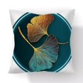 thumbnail image 1 of Funda de almohada con estampado de hojas de Ginkgo, cubierta de cojín decorativa para el hogar, de lino dorado, para sofá y coche, 45x45CM, 1 of 4