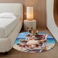 thumbnail image 3 of Summer Beach Washable Round Area Rug 3 ft, Watercolor Funny Cow Tropical Coconut Coral Landscape, Soft Non Slip Rugs Stain Repellent Indoor Felt Carpet for Living Dining Room Bedroom Home Office, 3 of 9