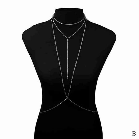 

Women Jewelry Crystal Rhinestone Bra Chest Body Chain Harness. O8U0