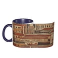 thumbnail image 4 of Roma Building Old Coffee Mug Fun Custom Ceramic Mugs 11oz Navy Blue, 4 of 5