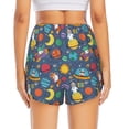 thumbnail image 4 of Uemuo Cartoon Space Pattern Women's Athletic Shorts High Waisted Running Shorts with Liner Pockets Gym Elastic Workout Shorts-X-Large, 4 of 9