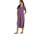 thumbnail image 3 of Stylore Women's Nightshirt Short Sleeve Nightgown V-Neck Sleepwear Purple M, 3 of 6