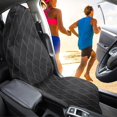 thumbnail image 4 of Uourmeti Terry Cloth Car Seat Cover Machine Washable, Compatible with Truck Seat SUV, Bucket Seat Protector Fit for Sedan Automotive (Black Diamond Quilted 1 Pack), 4 of 7