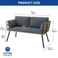 thumbnail image 3 of Dextrus Patio Sofa, Wicker Outdoor Loveseat, All-Weather Wicker Rattan Conversation Chairs with Cushions & Lumbar Pillows - Gray, 3 of 8