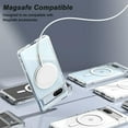thumbnail image 3 of Magnetic Case for Google Pixel 7a, Clear Hard Back + TPU Bumper Shockproof Phone Cover with Magnet for Pixel 7a - Transparent, 3 of 14