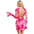 thumbnail image 2 of Moggemol Robes de Soirée pour Femmes Robes de Cocktail Réunion Dos Nu Floral Mini Fête Anniversaire Fête Rose Vif P, 2 of 6